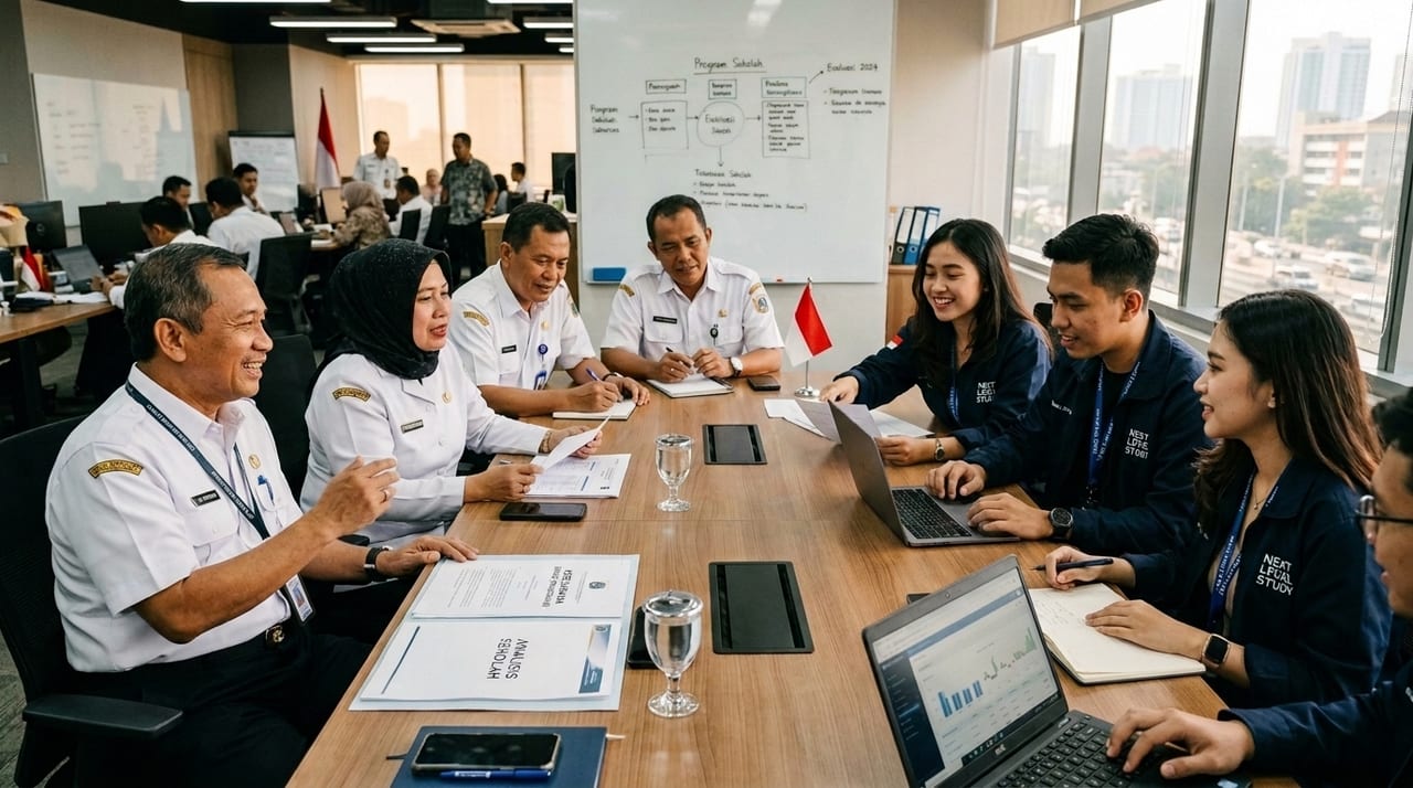 Tim Next Level Study bersama mitra sekolah membahas analitik program pendidikan